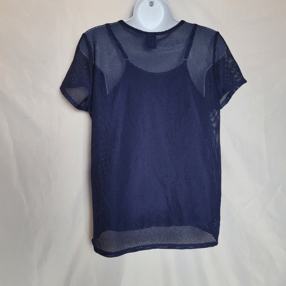 Disney Little Mermaid Flounder Navy Mesh Tee W/Cami Women's Size Small - Picture 6 of 11